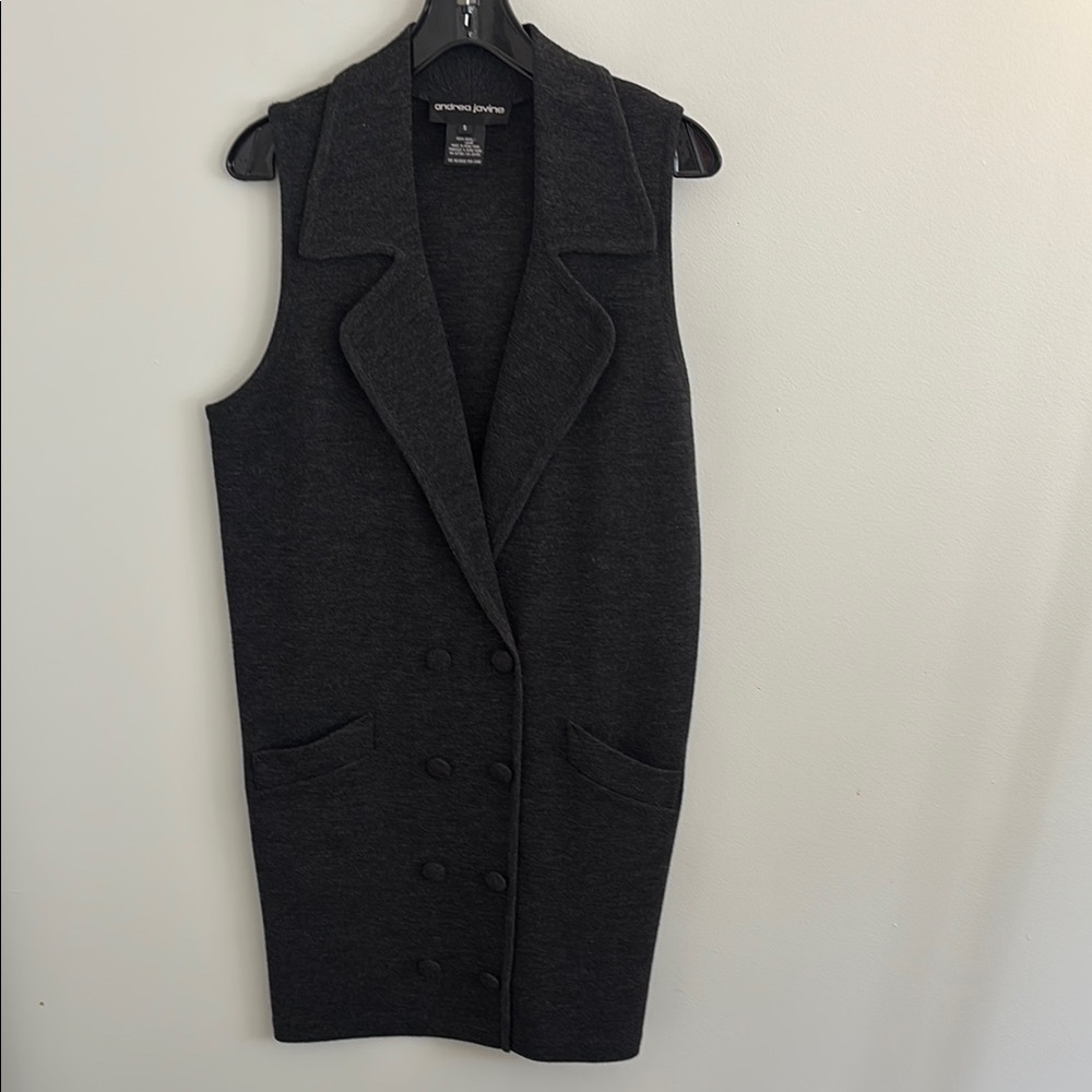 Andrea Jovine Dark Gray Knit Vest